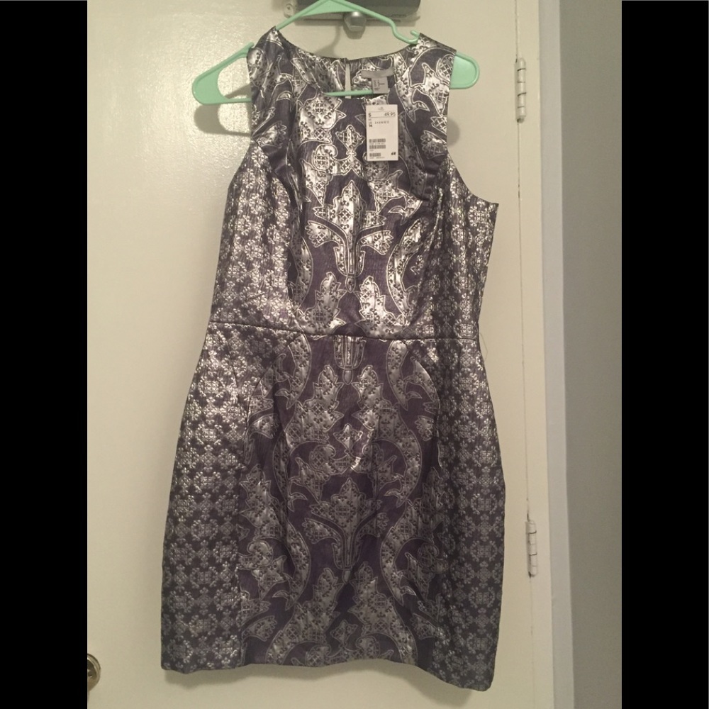 H&M metallic/navy dress